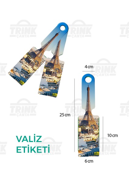 TRİNK ÇANTA Desenli Silikon Valiz ve Bavul Bagaj Isimlikli Etiket * 2 Adet *