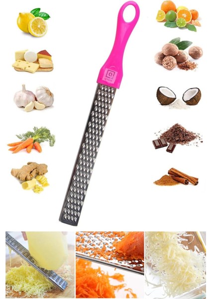Qnykitchen Pratik Uzun Renkli Saplı Limon Peynir Rendeleme (1ADET)