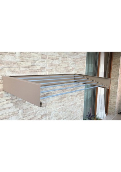 Design Kurutmalık Çamaşır Askısı - Duvara Monte, Katlanabilir Çamaşırlık - (BEJ-100CM)