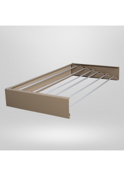 Design Kurutmalık Çamaşır Askısı - Duvara Monte, Katlanabilir Çamaşırlık - (BEJ-100CM)