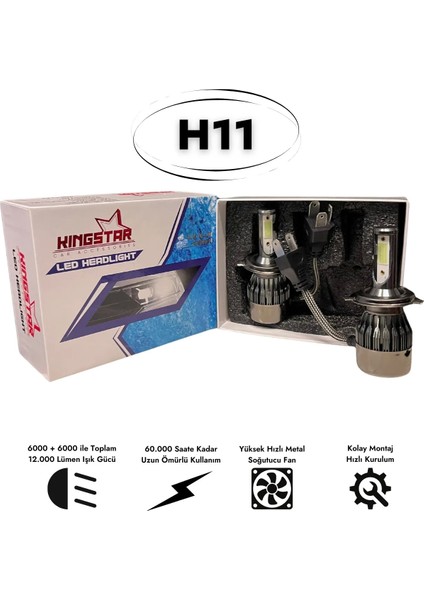 Kıngstar LED Xenon Iceblue H11