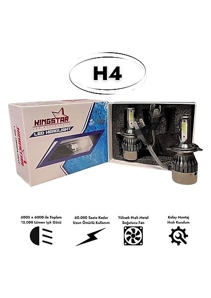 Kıngstar LED Xenon Iceblue H4