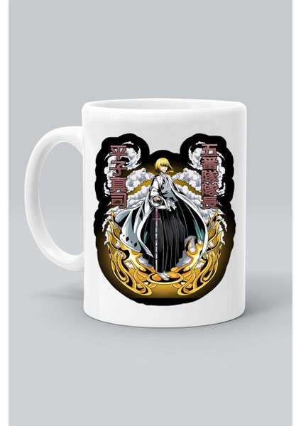 Bleach Anime Karakter Shinji Hirako Baskılı Beyaz Kupa Bardak