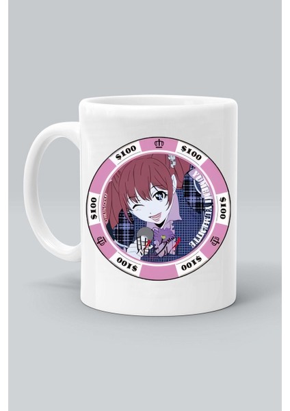 Yumemi Yumemite Karakter Anime Kakegurui Baskılı Beyaz Kupa Bardak