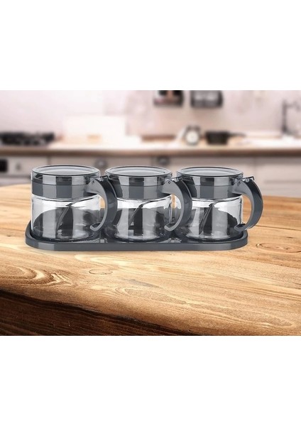 Baharat Seti 3 Adet Kaşıklı Standlı Cam Baharatlık fiyatları