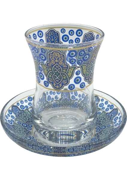 Desenli 6 Kişilik Çay Bardağı Seti