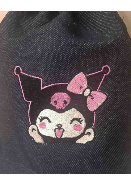 Kız Çocuk Kuromi Nakışlı Jean/Denim Sırt Çantası modelleri