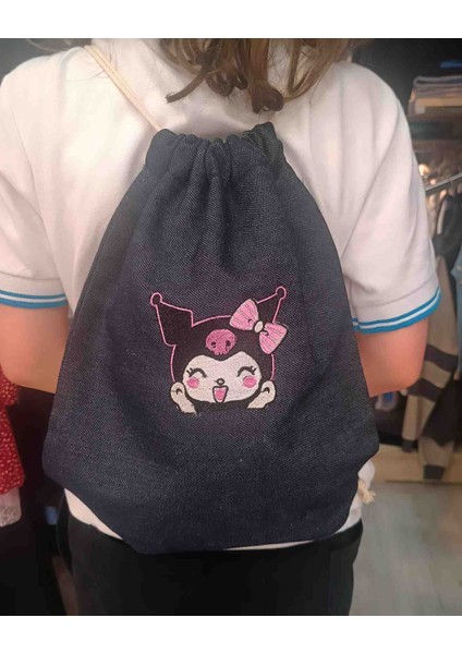 Kız Çocuk Kuromi Nakışlı Jean/Denim Sırt Çantası fırsatları