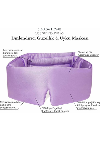 Ipek Uyku Maskesi %100 Saf Dut İpek Kumaş Bambu Dolgu Uyku Bandı