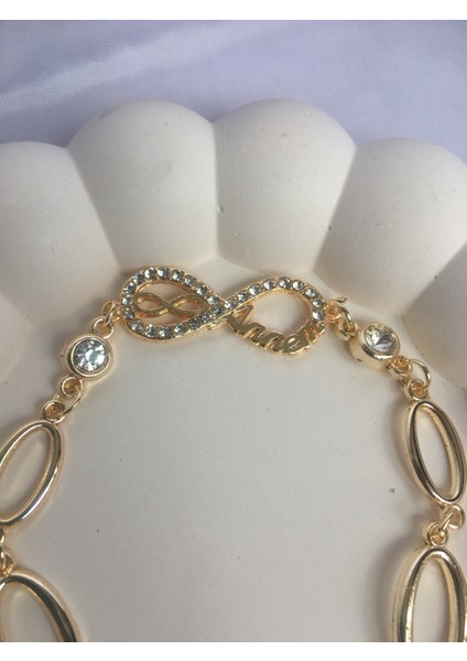Zirkon Taşlı Sonsuzluk “annem” Bileklik, Gold Kaplama Annem Yazılı Bileklik modelleri