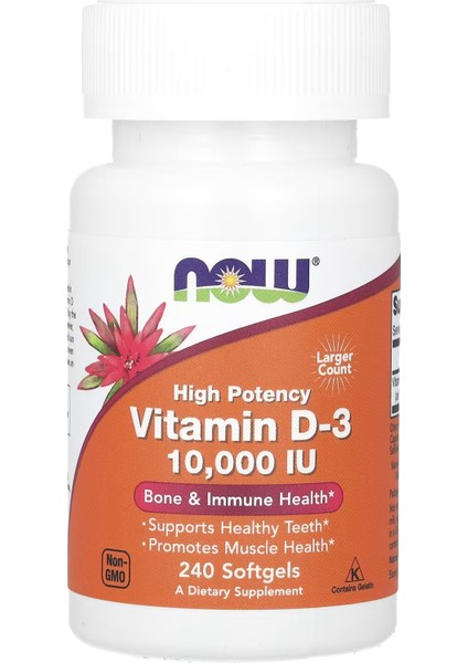 FoodsVitamin D3High Potency10,000 Iu240 Softgels