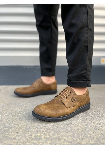 JY0610 Clasico Bağcıklı Cilt Erkek Günlük Klasik Ayakkabı - Camel fiyatları