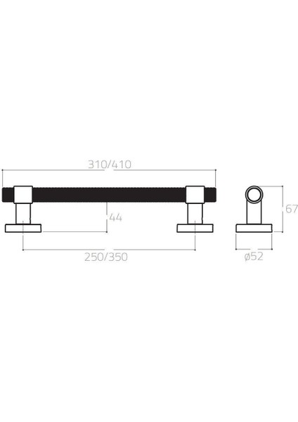 Çekme Kapı Kolu Mat Siyah 25 cm fiyatları