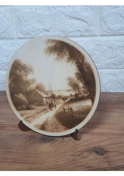 Köyde Yaşam Ahşap Yakma Tablo fiyatları