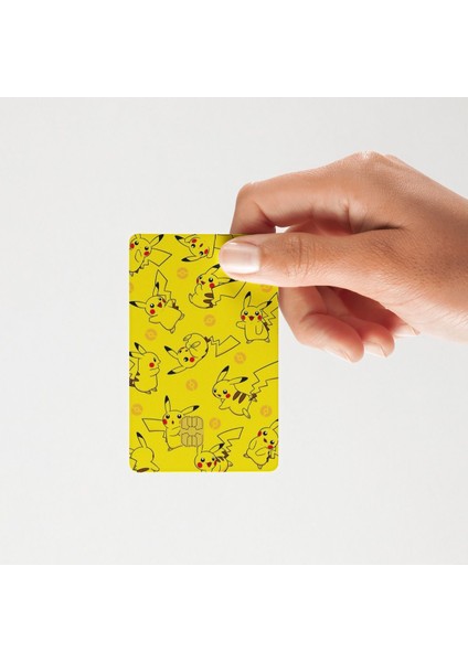 Pikaçu Tasarımlı Kredi - Banka Kartı Sticker Kart Kaplama ( Baskı) Model2