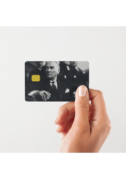 Atatürk Tarihten Bir Kare Parlak Yüzeyli Kredi/banka Kart Kaplama Sticker ()