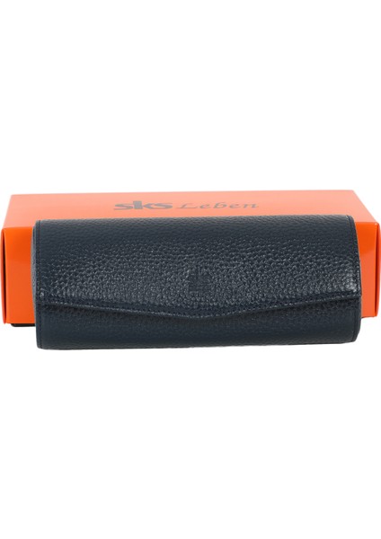 Koyu Mavi Hakiki Deri Gözlük Kabı - Kılıfı Büyük - 60346B08 fiyatları