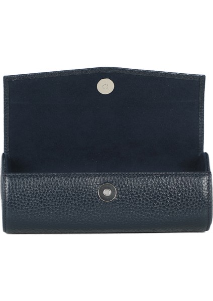 Koyu Mavi Hakiki Deri Gözlük Kabı - Kılıfı Büyük - 60346B08 fırsatları