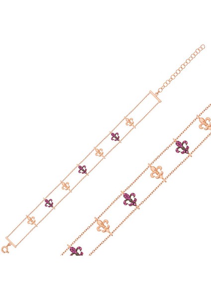 Gümüş Çiçek Desenli Bayan Bileklik