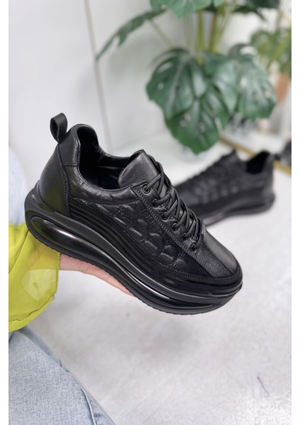 Günlük Erkek Ayakkabı Deri Bağcıklı Yüksek Taban Süet ve Dikiş Detay Bilek Destek Sneaker 367