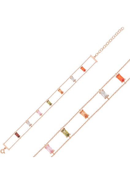 Gümüş Renkli Baget Taşlı Bayan Bileklik