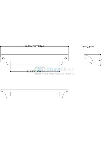 Doka Çekme Kulp Mat Siyah 64 mm 204523 modelleri