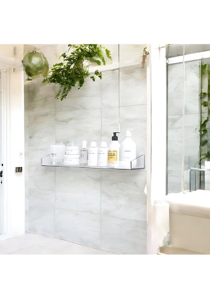 Modern Banyo Rafı / Çok Amaçlı ve Pratik ( Şeffaf Pleksi )