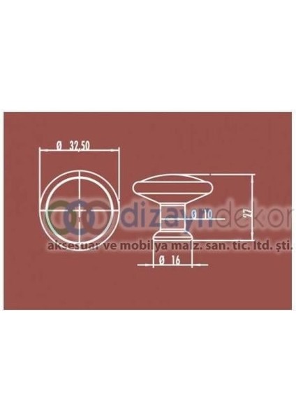 Kristal Cam Düğme Kulp Reus 32 Mm. Parlak Altın