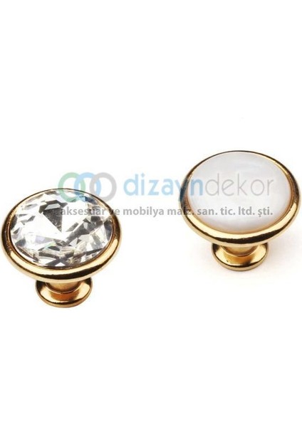 Kristal Cam Düğme Kulp Reus 32 Mm. Parlak Krom