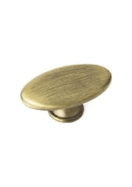 Oval Zamak Antik Bronz Tekli Düğme Kulp