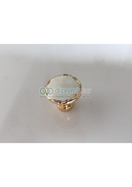 Krom-Beyaz Düz Düğme Kulp