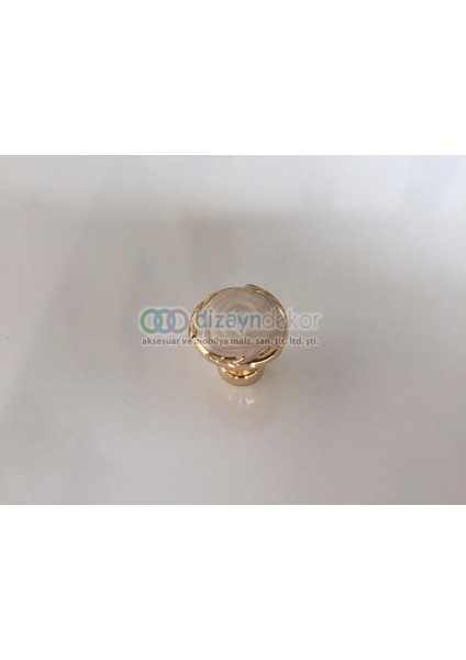 Altın Desenli Düz Düğme Kulp