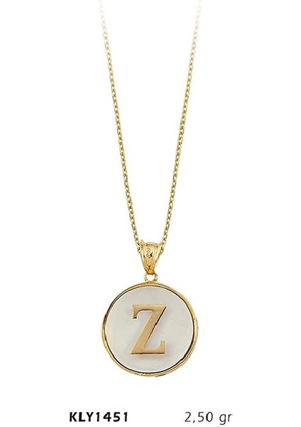 14 Ayar Altın Z Harfi Kolye KLY1451