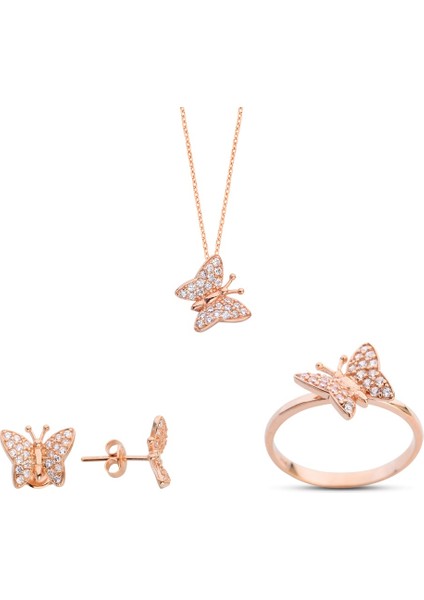 Kelebek Rose Gümüş Set GMS144