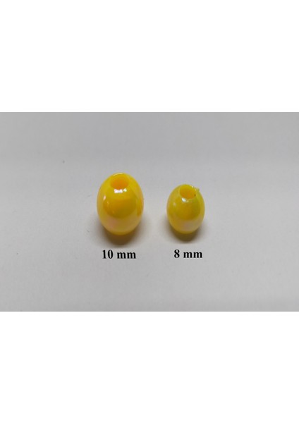 Janjan Sarı Boncuk 10 mm (Geniş Delik)