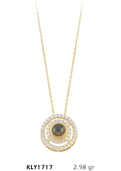 14 Ayar Taşlı Halka Kolye KLY1717