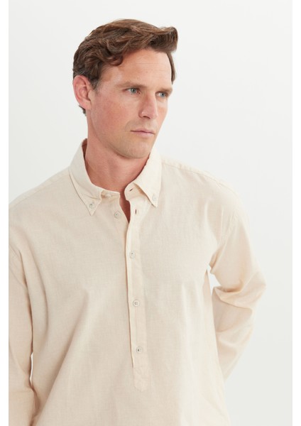 Oversize Bol Kesim Düğmeli Yaka %100 Pamuk Gömlek fırsatları