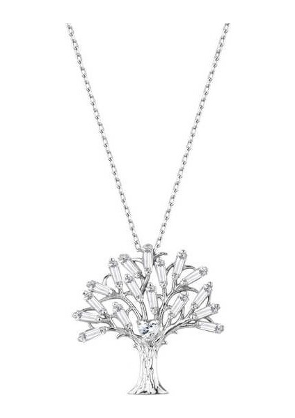 Baget Taşlı Hayat Ağacı Gümüş Kolye GMS1924