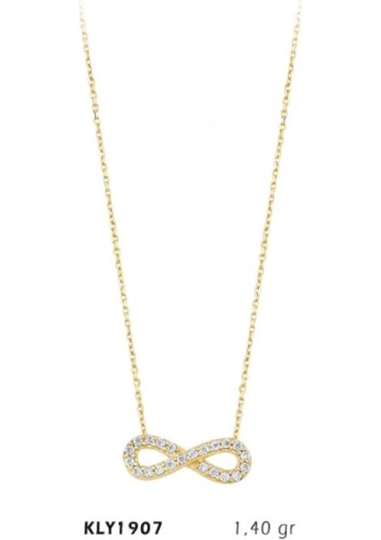14 Ayar Altın Taşlı Sonsuzluk Kolye KLY1907