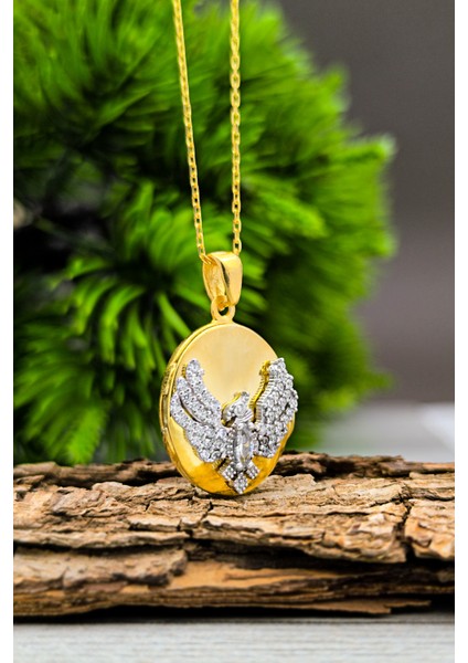 Alya Anka Kuşu Kolye Altın Kaplama 925 Ayar Gümüş Kolye ST366