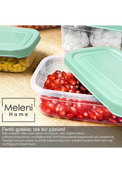 21'li Dikdörtgen Erzak Saklama Kabı Seti - Mikrodalgaya Uygun Düzenleyici Organizer Erzak Kabı Yeşil fırsatları