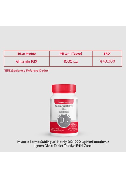 Methyl B12 Dilaltı Tablet x 3 Adet