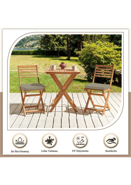 Canvas 6'lı Vizon Sıvı Geçirmez Leke Tutmaz Fermuarlı Bağcıklı Sandalye Minderi 40 x 40 cm indirimleri