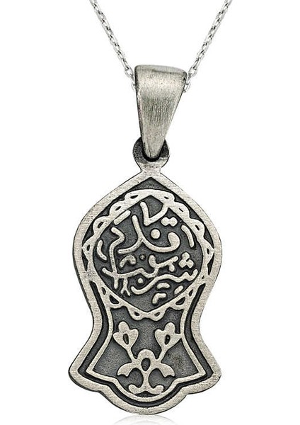 Gümüş Kadem-i Şerif Kolye