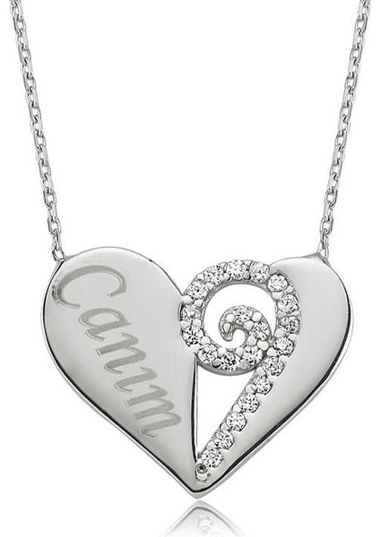 Gümüş Canım Kalp Bayan Kolye