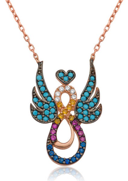 Gümüş Kanatlı Sonsuz Aşk Kolye