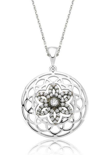 Gümüş Yaşam Çiçeği Bayan Kolye