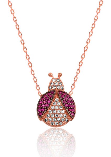 Gümüş Uğur Böceği Bayan Kolye