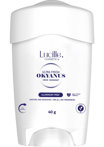 Vegan Alüminyum Içermeyen Tüm Gün Etkili Erkekler Için Krem Deodorant - Okyanus Esanslı 40 gr