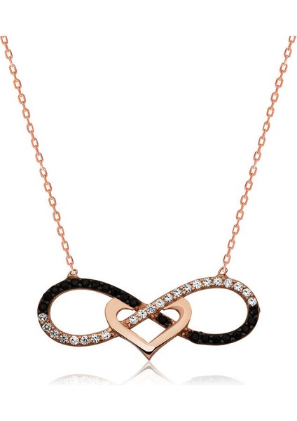 Gümüş Kalpli Sonsuzluk Bayan Kolye